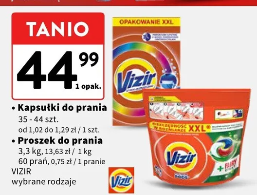 Kapsułki do prania VIZIR wybrane rodzaje promocja w Intermarche