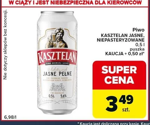 Piwo Kasztelan Jasne Niepasteryzowane promocja w Globi