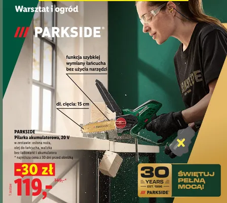 Pilarka akumulatorowa Parkside 20V promocja w Lidl