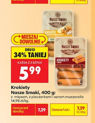 Krokiety z pieczarkami i serem mozzarella Nasze Smaki promocja w Biedronka