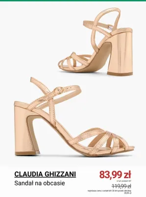Sandał na obcasie Claudia Ghizzani promocja w Deichmann