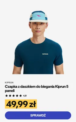 Czapka z daszkiem do biegania Kiprun 5 paneli promocja w Decathlon
