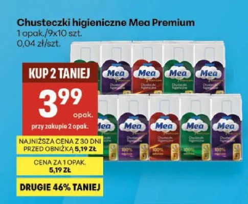 Chusteczki higieniczne Mea Premium 9-pak promocja w Delikatesy Centrum