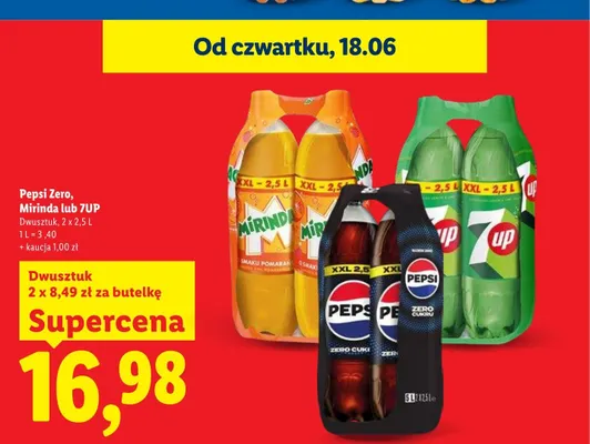 Napój gazowany Pepsi Zero 2-pak promocja w Lidl