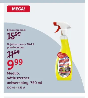 Odtłuszczacz uniwersalny Meglio promocja w Rossmann