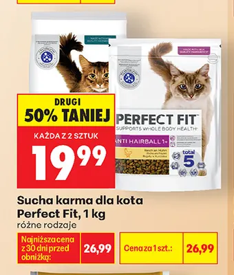 Sucha karma dla kota Perfect Fit promocja w Biedronka