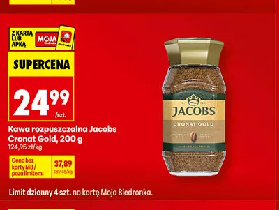 Kawa rozpuszczalna Jacobs Cronat Gold promocja w Biedronka