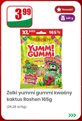 Żelki Yummi Gummi kwaśny kaktus Roshen promocja w Dino