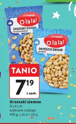 Orzeszki ziemne prażone O la la! promocja w Intermarche