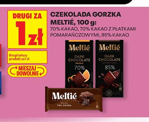 Czekolada gorzka 70% kakao Meltie promocja w Biedronka