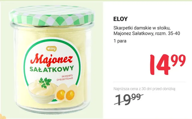 Skarpetki damskie w słoiku, Majonez Sałatkowy, rozm. 35-40 promocja w Rossmann