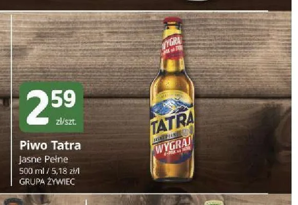Piwo Tatra Jasne Pełne 500 ml promocja w Marketvita
