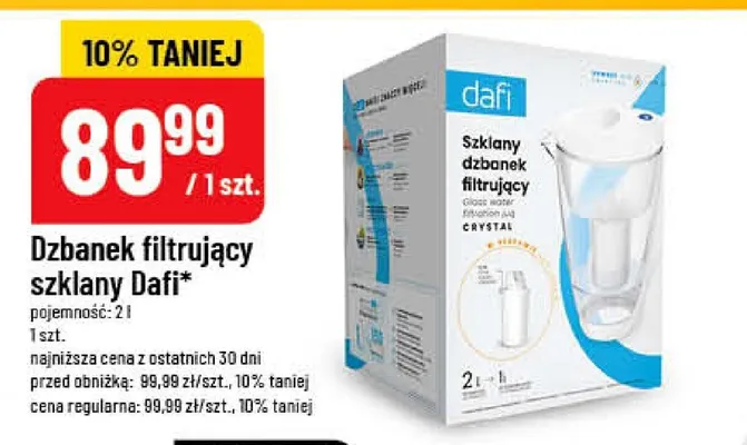 Dzbanek filtrujący szklany Dafi pojemność: 2l promocja w POLOmarket