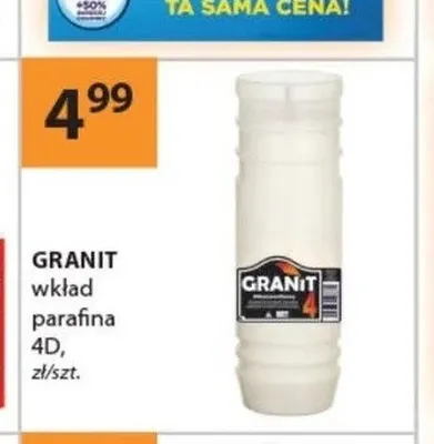 Wkład do zniczy parafinowy Granit 4D promocja w Drogerie Laboo