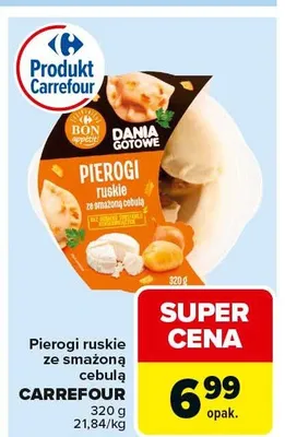 Pierogi ruskie ze smażoną cebulą promocja w Carrefour