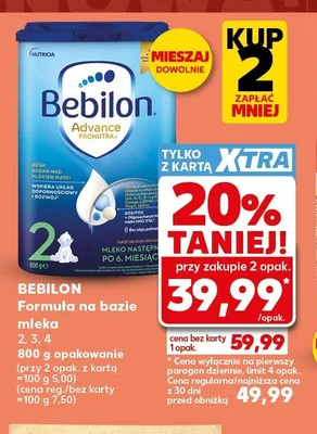 Formuła na bazie mleka Bebilon Advance Pronutra 3 promocja w Kaufland