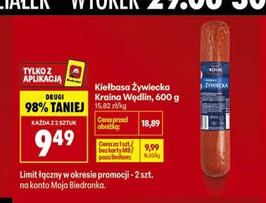 Kiełbasa Żywiecka Kraina Wędlin promocja w Biedronka