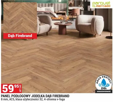 Panel podłogowy Jodełka Dąb Firebrand promocja w Merkury Market