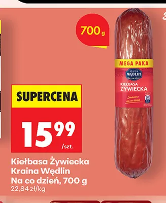 Kiełbasa żywiecka Kraina Wędlin Na co dzień promocja w Biedronka