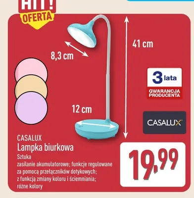 Lampka biurkowa Casalux promocja w Aldi