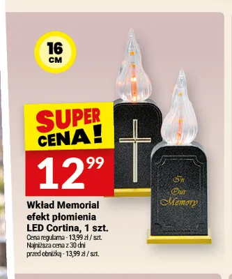 Wkład Memorial efekt płomienia LED Cortina promocja w Twój Market