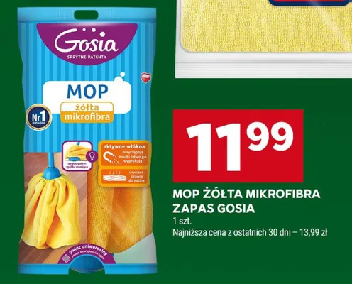Mop żółta mikrofibra zapas promocja w Stokrotka