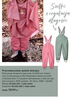 Przeciwdeszczowe spodnie dziecięce promocja w Tchibo