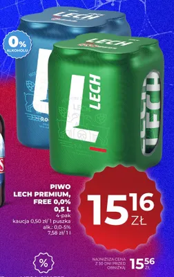 Piwo Lech Premium 4-pak promocja w Duży Ben