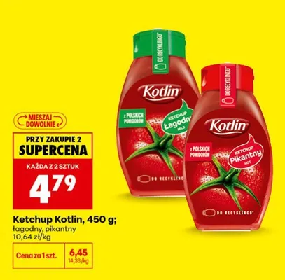 Ketchup łagodny Kotlin promocja w Biedronka