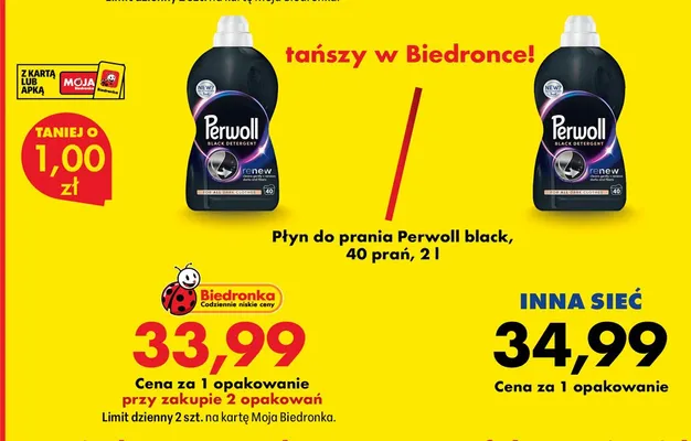 Płyn do prania Perwoll black promocja w Biedronka