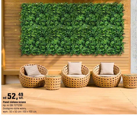 Panel zielona ściana promocja w OBI