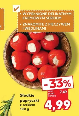 Papryczki słodkie z serkiem promocja w Kaufland