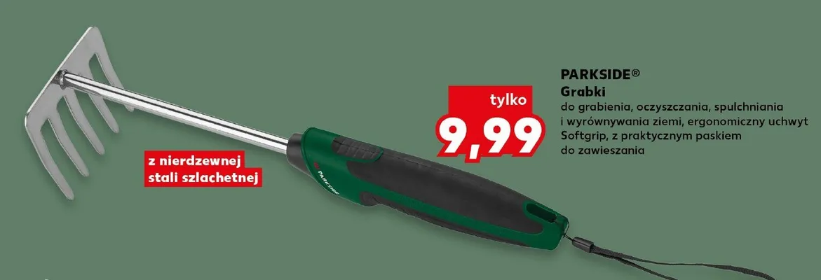 Grabki ogrodowe Parkside z nierdzewnej stali szlachetnej ergonomiczny uchwyt Softgrip promocja w Kaufland