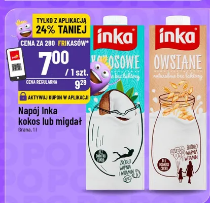 Napój inka kokos lub migdał promocja w POLOmarket