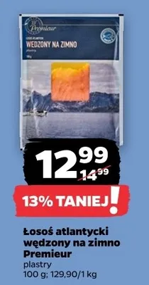 Łosoś atlantycki wędzony na zimno Premieur promocja w Netto