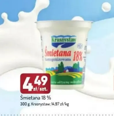 Śmietana Krasnystaw 18% promocja w Avita