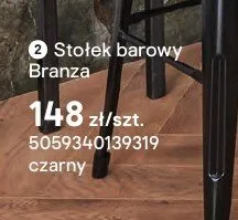 Stołek barowy Branza czarny promocja w Castorama