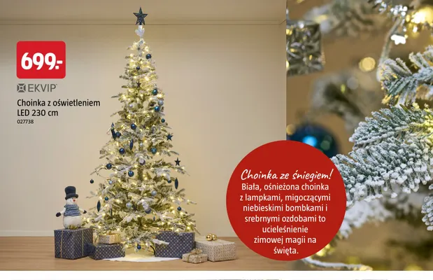 Choinka z oświetleniem LED 230 cm Ekvip promocja w Jula
