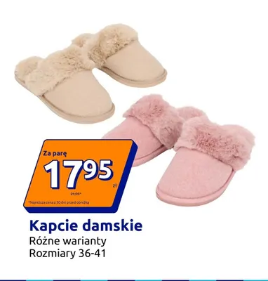 Kapcie damskie futrzane promocja w Action