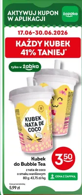 Kubek do Bubble Tea z nata de coco o smaku waniliowym promocja w Żabka