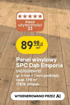 Panel winylowy Spc Dąb Emporia promocja w Castorama