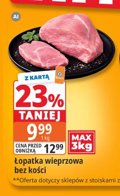 Łopatka wieprzowa bez kości promocja w Leclerc