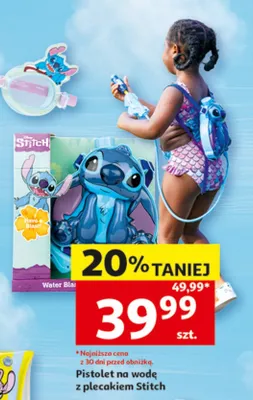 Pistolet na wodę z plecakiem Stitch promocja w Auchan