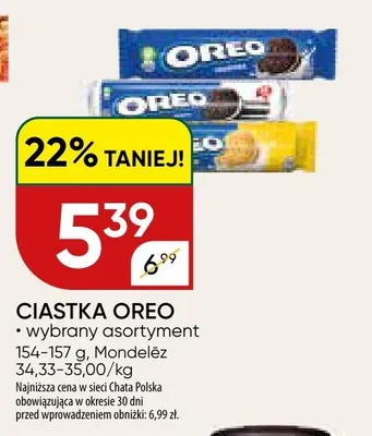 Ciastka Oreo wybrany asortyment promocja w Chata Polska