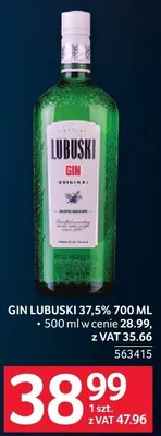 Gin Lubuski 37,5% 563415 promocja w Selgros