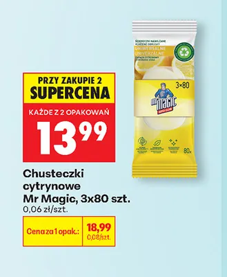 Chusteczki cytrynowe Mr Magic 3-pak promocja w Biedronka