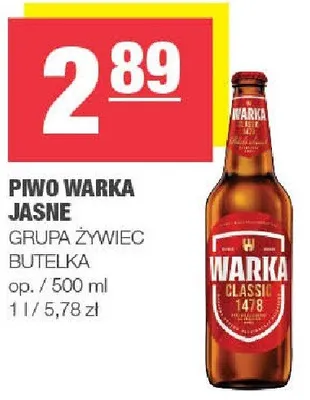 Piwo Warka Jasne promocja w SPAR