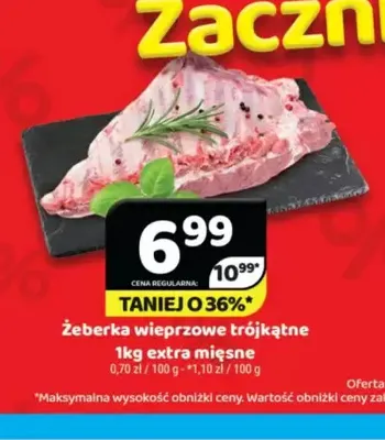 Żeberka wieprzowe trójkątne extra mięsne promocja w Delfin