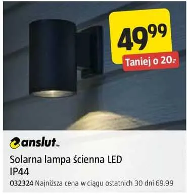 Solarna lampa ścienna LED Anslut IP44 promocja w Jula