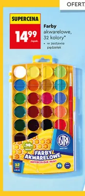 Farby akwarelowe Astra 32 kolory promocja w Biedronka